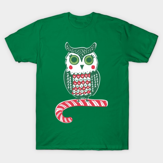 Festive Owl T-Shirt by Jackie Hurd